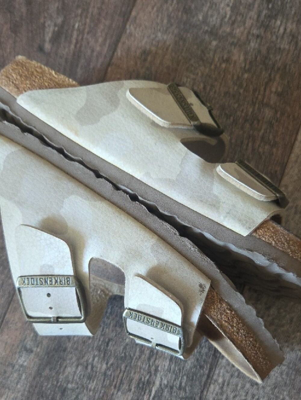 Birkenstock Cream Double Strap Buckle Sandals - Picture 11 of 11